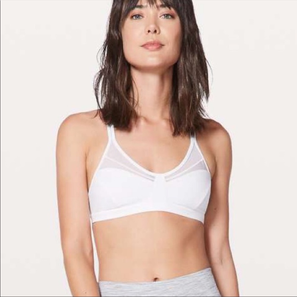 LULULEMON Deep Stretch White Sports Bra Size 8